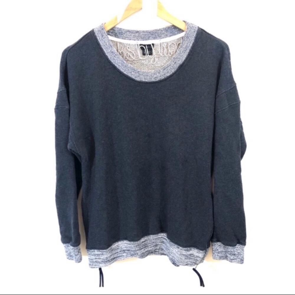Theory Corbit B Side Zip Cotton Sweatshirt Indigo